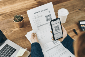 תעודת משלוח עם QR ברקוד